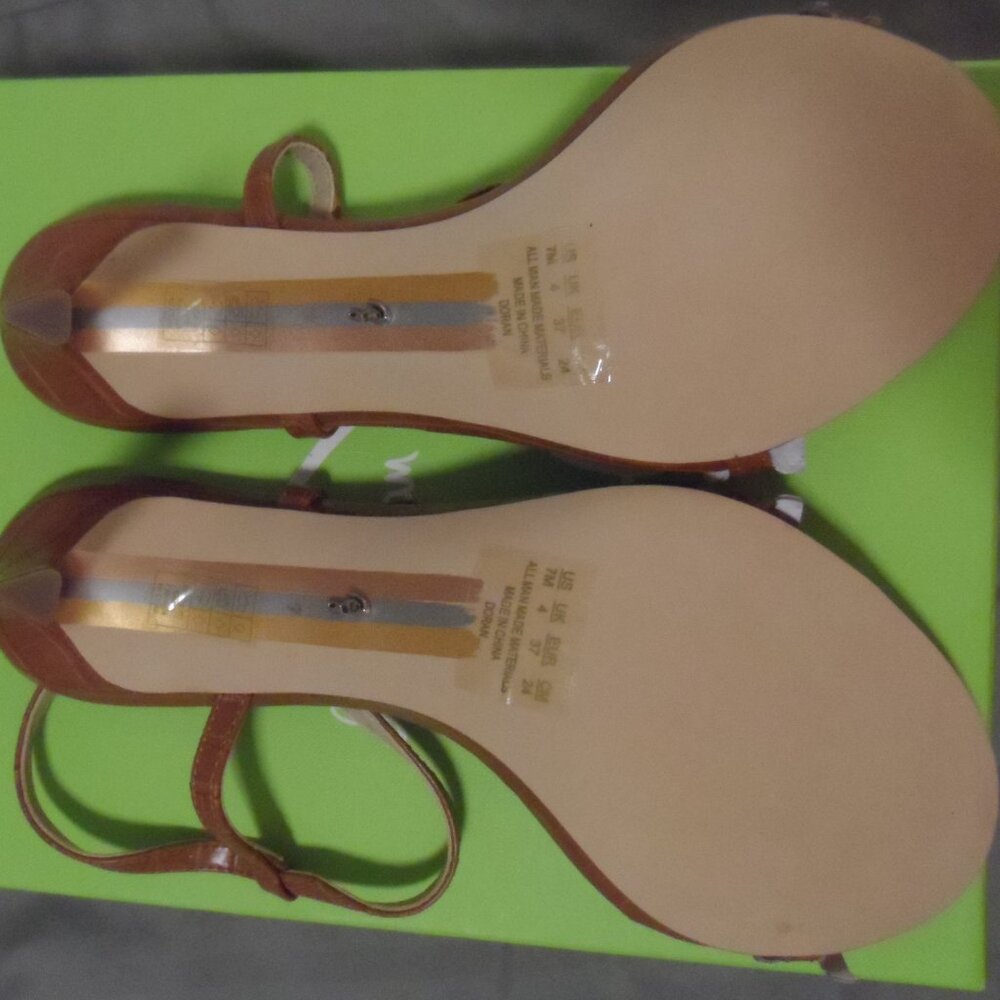 New Sam Edelman Strappy Heeled Dress Doran Sandals Brown Sz 7M - Picture 12 of 14